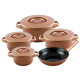 Conjunto Caçarola e Frigideira de Ceramica Duo+ 5 Peças Cobre