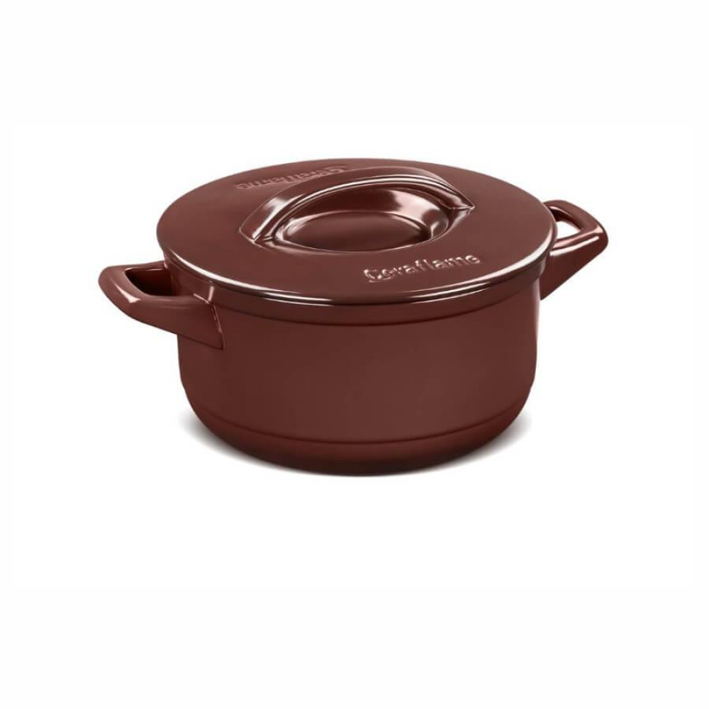 Panela Caçarola Cerâmica Duo+ 24Cm 4,3L Ceraflame Chocolate