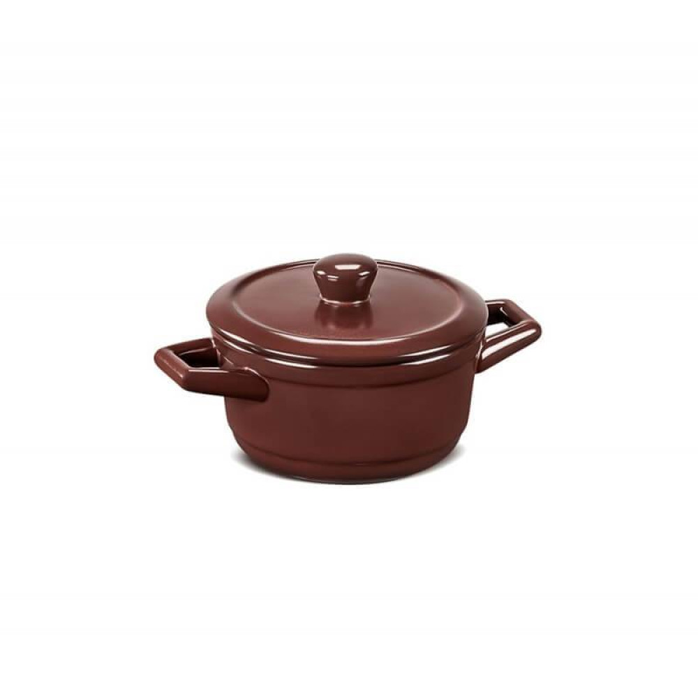 Mini Cocotte Duo em Cerâmica 11 Cm com Tampa 300 Ml Ceraflame Chocolate