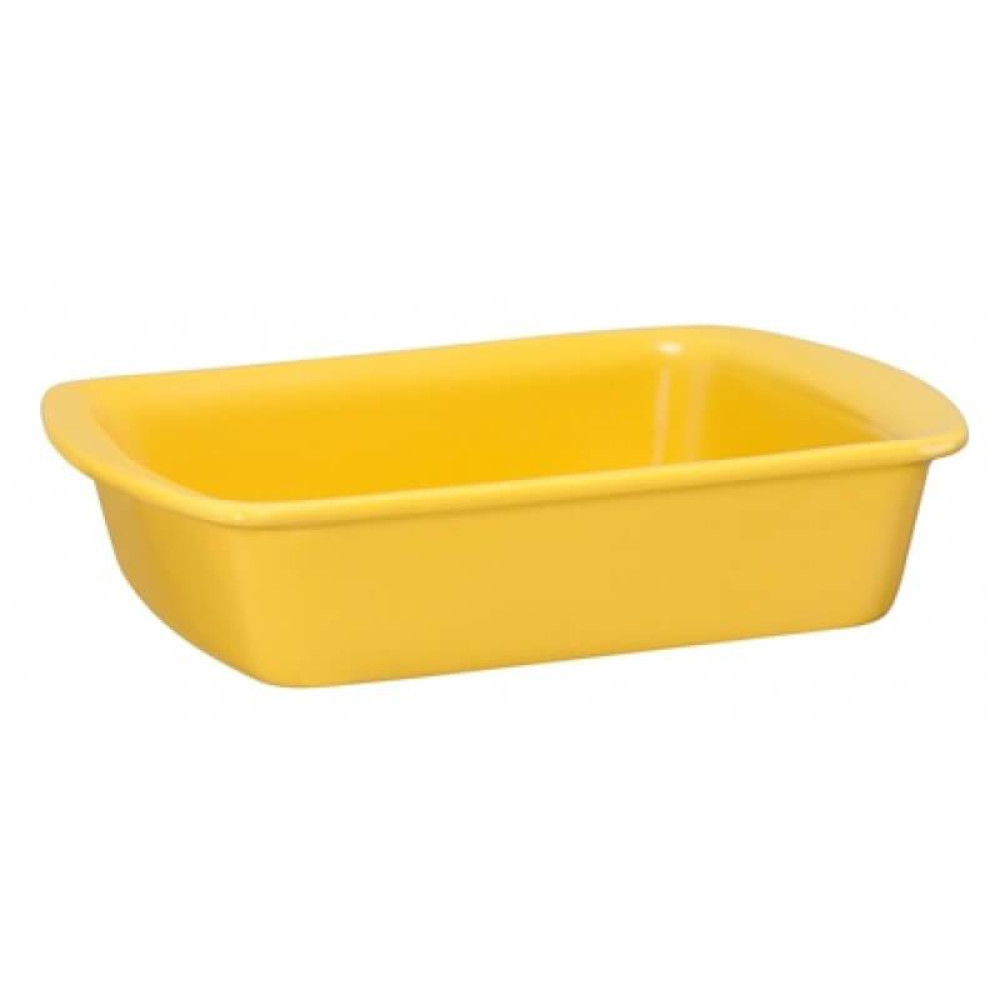 Assadeira Retangular 1,0L Cerâmica 23X18Cm Mondoceram Amarelo