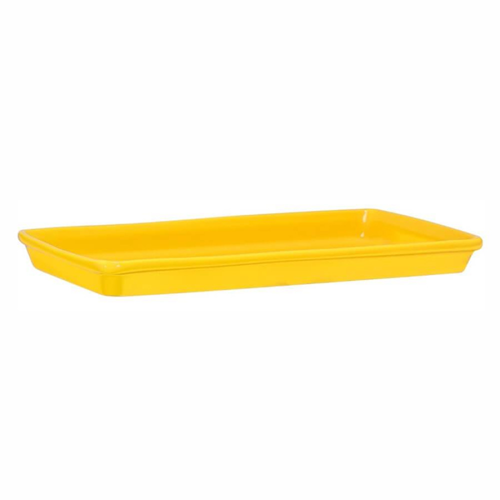 Travessa Rasa de Cerâmica 33 X 18Cm Mondoceram Amarelo