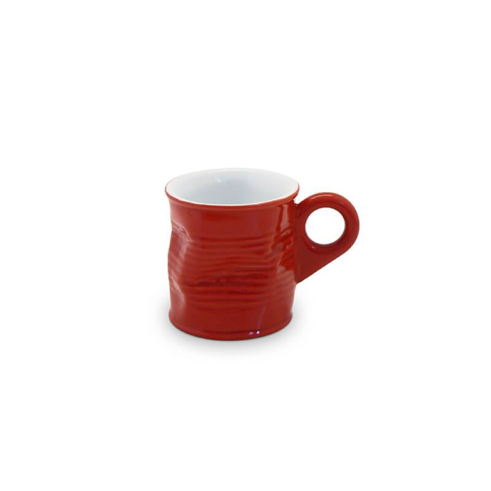 Caneca Cafezinho 70Ml Cerâmica Amassada Mondoceram Vermelho