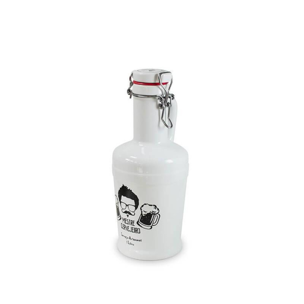 Growler Cerâmica Mestre Cervejeiro 1L Branco Mondoceram