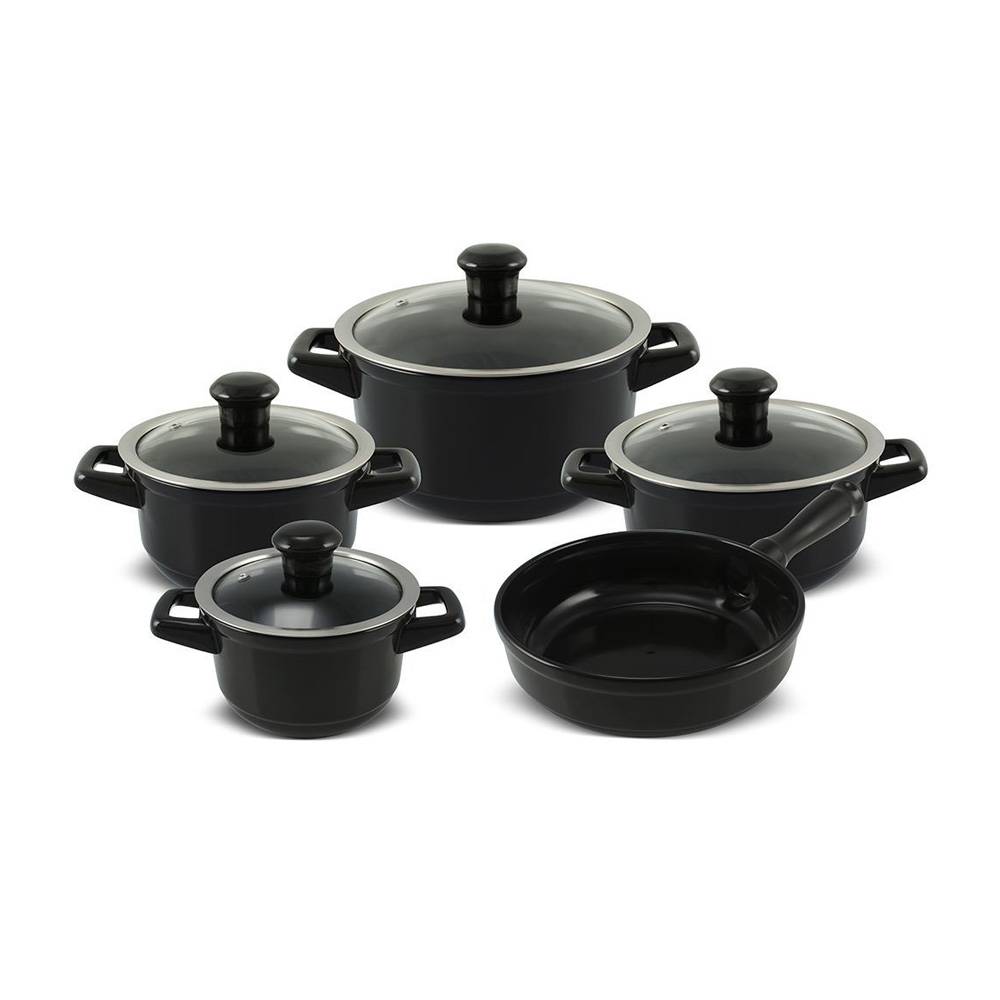 Conjunto Caçarola e Frigideira Duo Smart 5 Pcs Ceraflame Preto