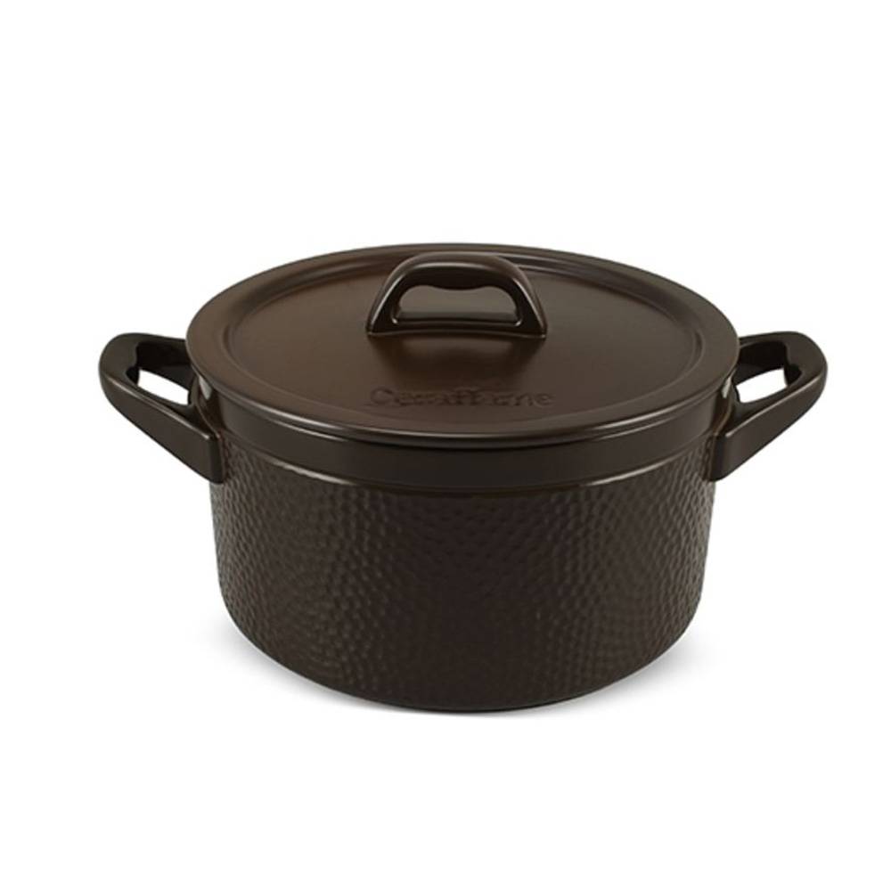 Caçarola Cerâmica Martelada 22Cm 4.0L Ceraflame Chocolate