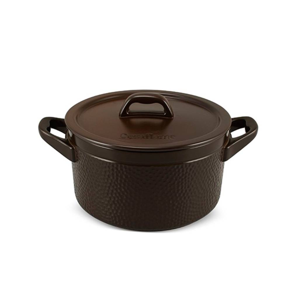 Caçarola de Cerâmica Martelada 20Cm 3.1L Ceraflame Chocolate