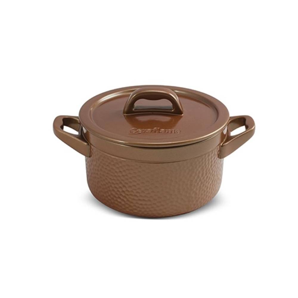 Panela Caçarola de Cerâmica Martelada 18Cm 2,0 L Ceraflame Cobre