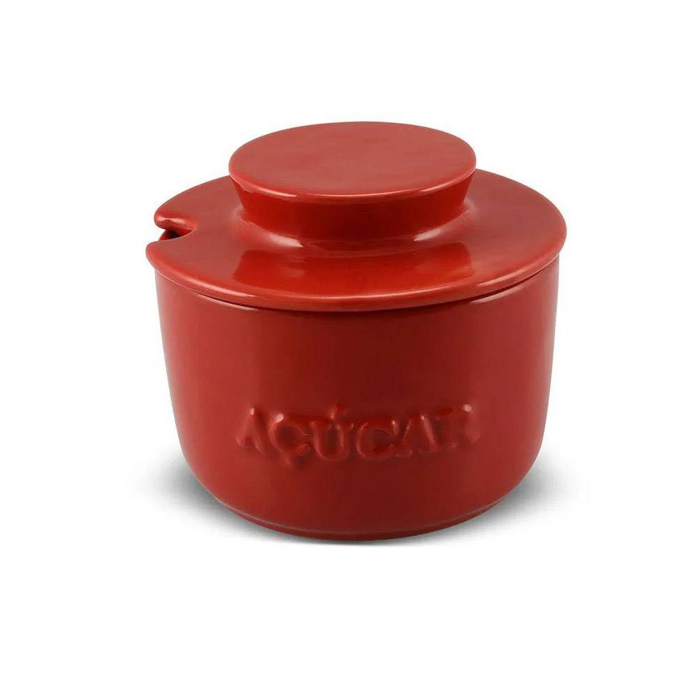 Açucareiro de Mesa em Cerâmica 350G Mondoceram Vermelho