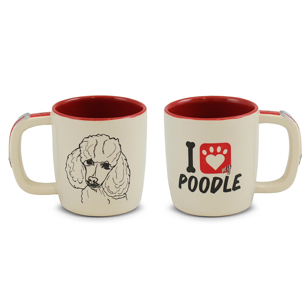 Caneca Cerâmica Pet 350Ml Mondoceram I Love My Poodle