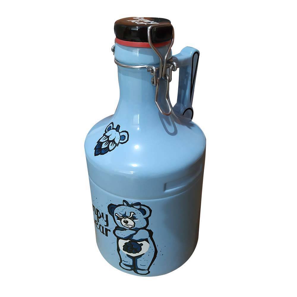 Garrafão de Cerâmica Growler Grumpy Beer 2L com Tampa Azul