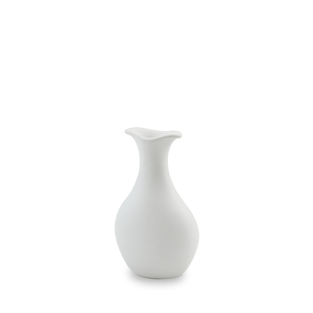 Vaso Tulipa 11 Cm de Cerâmica Ceraflame Decor Branco Fosco