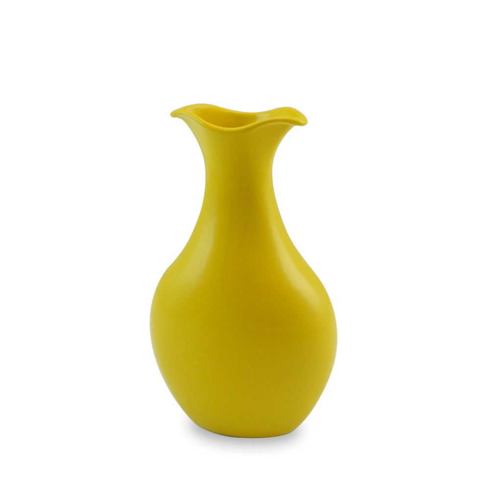 Vaso Tulipa 21 Cm de Cerâmica Ceraflame Decor Amarelo