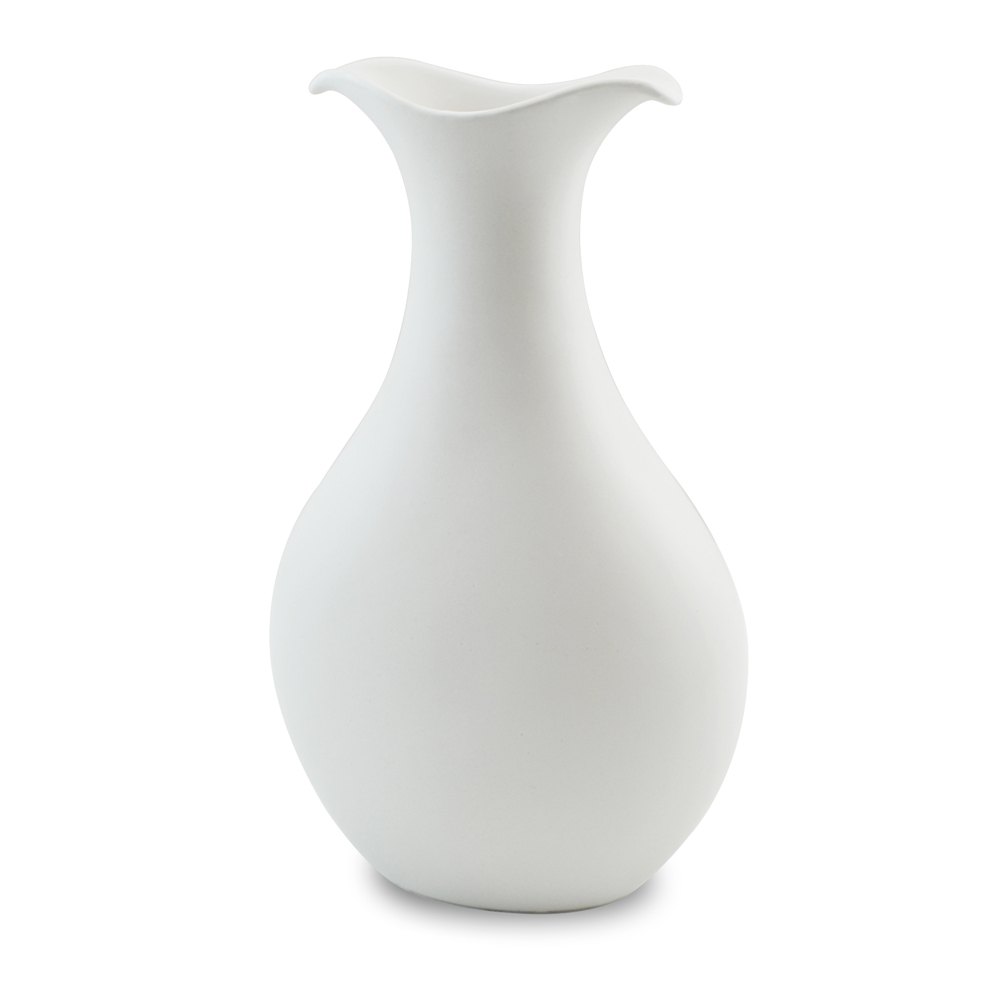 Vaso Tulipa 32 Cm de Cerâmica Ceraflame Decor Branco Fosco