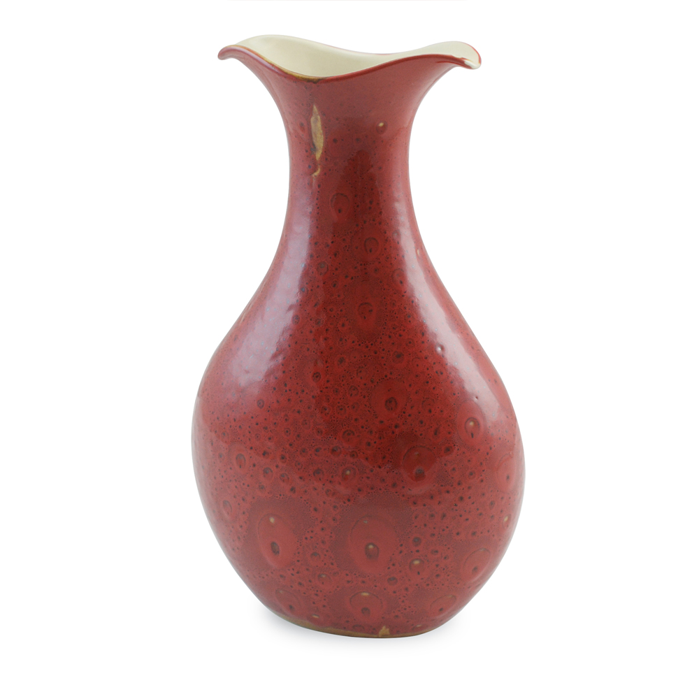 Vaso Tulipa 32 Cm de Cerâmica Ceraflame Decor Vermelho Reagente